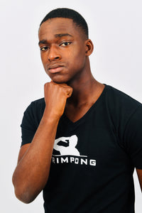 frimpong casual man v-neck tshirt black